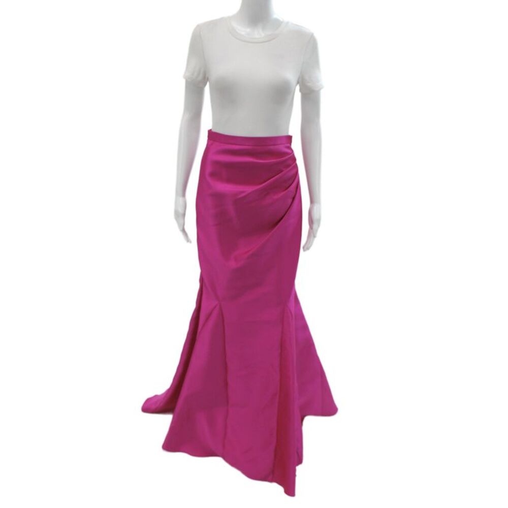 Belle Badgley Mischka Womens Pink Trumpet Skirt Long Zip Size 2